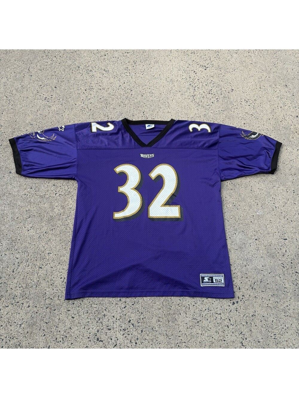 Vintage 1997 Starter Baltimore Ravens Eric Rhett 32 NFL Jersey Size 52 XL Purple